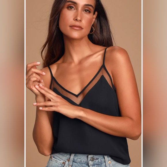 NWT Sweet Fling Black Mesh Tank Top  Size Small - Picture 2 of 12
